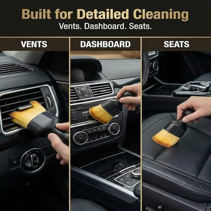 Car Detailing Brush Set, Soft Bristle Interior Cleaning Brushes for Car Dust Removal, Dashboard, Air Vent and Seat Crevice Cleaning (10Pcs + 2Pcs Long Handle) - color: 10Pcs + 2Pcs Long Handle