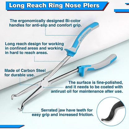 SPEEDWOX Long Reach Hose Grip Pliers - 11 Inch Spark Plug Removal Pliers, Hose Clamp Tool - style: 279mm