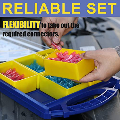 haisstronica 560PCS Heat Shrink Spade Connectors, AWG 22-10 Male Female Wire Spade Terminals, Quick Disconnect Wire Connectors Kit - size: AWG 22-10, style: Male&Female Kit 560PCS
