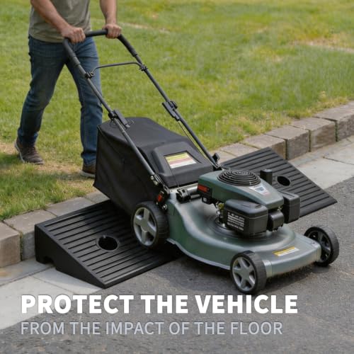 1.5 Inch Rise Rubber Curb & Threshold Ramp 2 PCS 16.93"x4.52" | 7000lbs capacity, suitable for driveway, sidewalk, shed entry, cars, motorcycles, lawn mowers, Durable, Sturdy - size: 1.5"Height