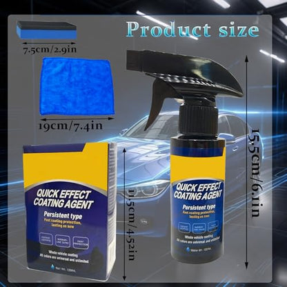 2Pack Quick Effect Coating Agent for Car, Quick Effect Coating Agent,Waterless Wash & Polish,Car Coating Spray for Shine & Protection,Quick Acting Paint Protection & Glass Cleaner(120ml+Brush+Towel)*2 - color: 2Pcs Quick Effect Coating Agent