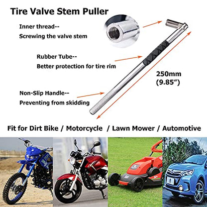 Dr.Roc Tire Spoon Lever Dirt Bike Lawn Mower Motorcycle Tire Changing Tools with 60 PCS Valve Stems Puller Tools Set