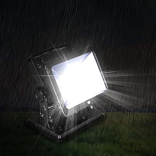 OYOCO 15W Work Light with Magnetic Base,LED Flood Light,180° Rotatable,Waterproof Spotlights, 3 Light Modes,6.5 Runtime-Hands Free for Construction,Car Repair,Camping,Emergency - color: Black