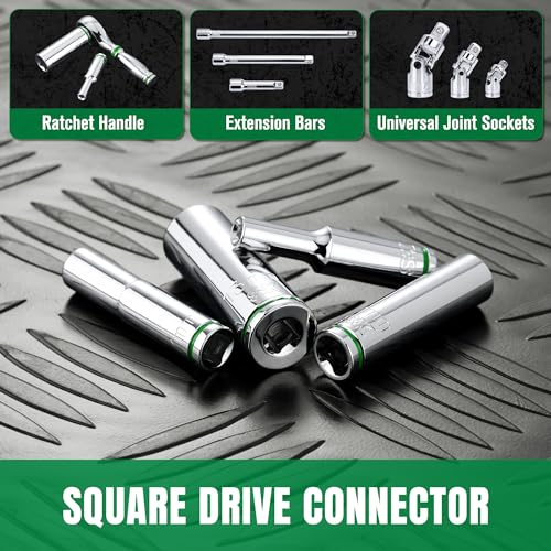 SK 1/4" Drive Socket Set, Deep Metric Sockets, 13-Piece 4-14 mm | SuperKrome Finish, Premium CR-V Steel, with Aluminum Socket Organizer - size: 0.16 - 0.55 inch, style: Deep