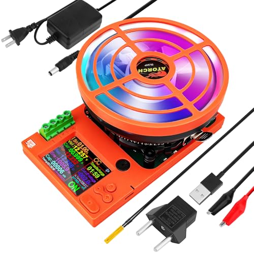 Battery Load Tester with Insulated Protective Shell - 180W 200V 30A USB Load Tester 4-Wire System Adjustable Constant Current Voltage Discharge Lithium Battery Capacity Tester Electronic Load Tester - color: Orange