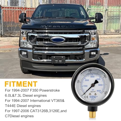 Hpop Test Tool High Pressure and Air Leak Test Gauge Tool Kit for F350 | Test Tool Kit for 6.0L 7.3L Engines, Steel and copper, detect intake system leaks, precision gauge diagnose abnormal noises