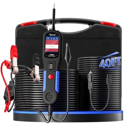 VDIAGTOOL V200 Automotive Circuit Tester, Power Circuit Probe Tester Kit, 12V-24V Short/Open Circuit Finder, AC/DC Diode Resistance Relay Fuse Component Test, Digital Voltmeter Ohmmeter, 40FT Cables