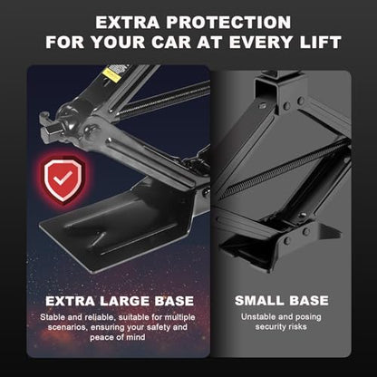 Big RED Car Jack 3Ton/6610 lbs Universal Scissor Jack with Rubber Pad, Portable Tire Changing Kit with Lug Wrench, Emergency Kit for Sedan SUV MPV - size: 3Ton