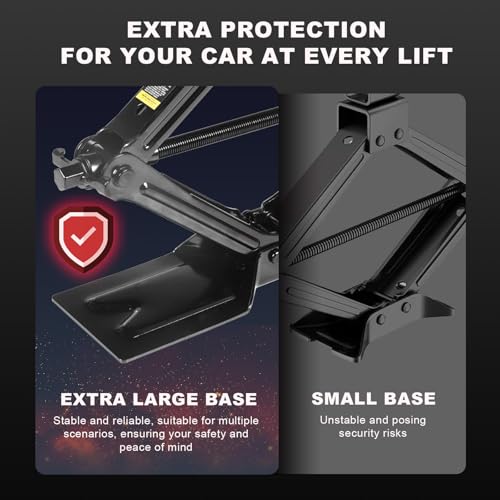 Big RED Car Jack 3Ton/6610 lbs Universal Scissor Jack with Rubber Pad, Portable Tire Changing Kit with Lug Wrench, Emergency Kit for Sedan SUV MPV - size: 3Ton