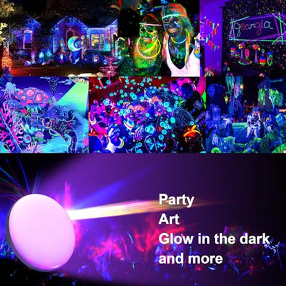 96 LED 395nm UV / 6500K Flashlight Camping Blacklight , 10000mAh Rechargeable, 3000 Lumens, Glow Lights for Party , Bedroom, Fluorescent Poster , Dog/Cat Urine , Bed Bug ,Halloween Black Light (UV) - color: UV