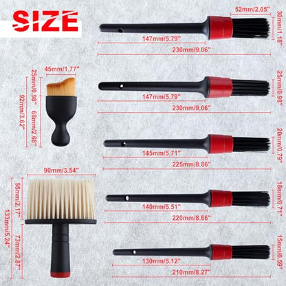 7PCS Car Detailing Brush Set Car Interior Cleaning Tool Brushes Automotive Cleaning Brush Kit for Wheels, Air Vent, Leather Seats, Vehicles Auto Exterior Interior Detailing Brushes Tool