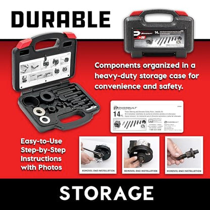 Powerbuilt Power Steering and Alternator Pulley Remove and Install Tool Set, Replace Vehicle Steering Pump, Car Repair Tools, Storage Case - 648605 - style: Tool Set