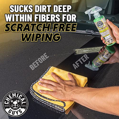 Chemical Guys, Professional Microfiber Towels, 16 x 16 in, Gold, 3 Pack | Ultra-soft, scratch-free towels to buff wax, dry panels and clean glass and interiors, machine washable - color: Yellow, size: 3 Pack