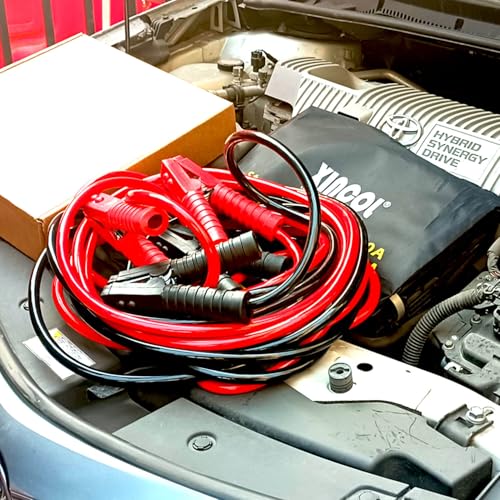 XINCOL A5 100% Copper Jumper Cables 16FT– Heavy-Duty for Trucks & SUVs, Includes Carry Bag & Gloves - size: 5 Meter(16ft)
