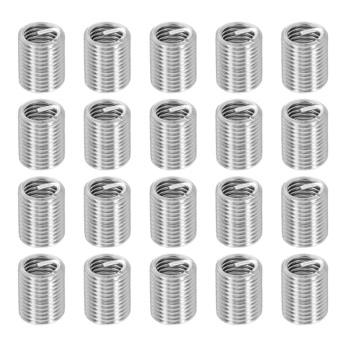 HARFINGTON 20pcs Wire Thread Repair Inserts M8 x 1.25 x 2.5D (20mm) Metric 304H Stainless Steel Helical Coiled Wire Screw Threaded Sleeve Sheath for Automotive Repairs - size: M8 x 1.25 x 2.5D