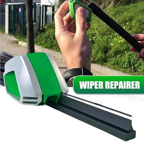 1 PC Car Wiper Blade Restorer Tool, Windshield Wiper Quickly Repair Tool, Cleaning Windshield Blade Cutter Repairer, Universal for Most Cars, Trucks, SUVs (Green)