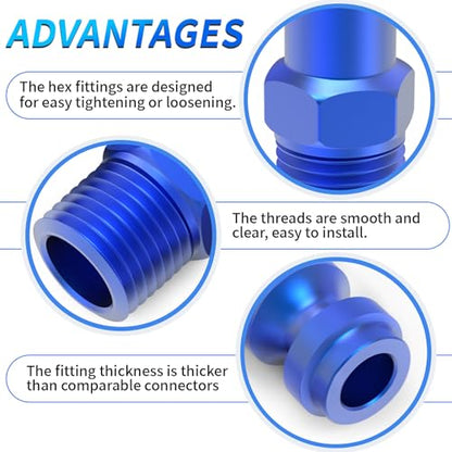 ChillWaves Aluminum Automotive T-Style Air Plug, 1/4" NPT Male Pneumatic Plugs, Air Compressor Accessories Fittings(10-PACK) - size: 1/4" MNPT, style: PACK OF 10