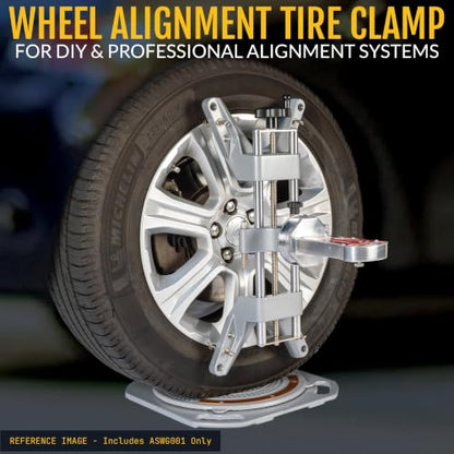 AutoSolo 3D DSP Wheel Alignment Clamp with Magnetic Adapter for Camber Caster Gauge Attachment - Essential Wheel Alignment Tool Automotive Accessory - DIY Front End Alignment Tool for 11-25" Rim Size - size: Wheel Clamp