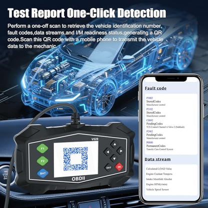 OBD2 Scanner Diagnostic Code Reader,Automotive OBD II Engine Light,Battery Tester,Mode 6, Mode 8 & I/M Readiness,OBDII Scan Tool for All OBDII Cars 1996+(OBDIIBlack)