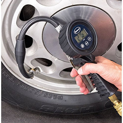 Eastwood Handheld Digital Car Tire Inflator Pressure Gauge Single Lock On Chuck Quick Connect Coupler Deflator Tester