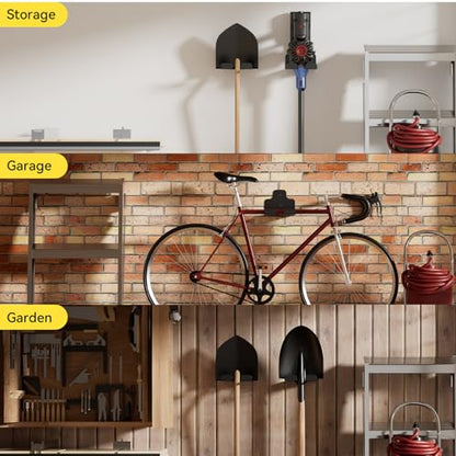 JNIHEEP Garage Organizer Trimmer Rack,Garden Power Tool Hanger,2 Pack,Black | Weedeater Rack, Heavy Duty Weed Whackers Holder Wall Mounted for Grass Trimmer, Hedge Trimmer, Garage Trimmer, Garden Tools - color: Black 2 Packs