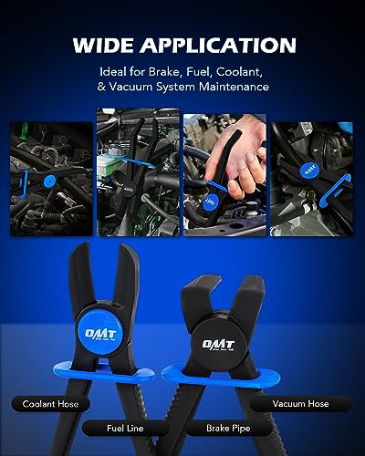 Orion Motor Tech Hose Pinch Off Pliers, 6 Piece Hose Pinch Off Pliers Set for Flexible Hoses Brake Fuel Coolant Hoses Maintenance, Hose Pinch Pliers with Straight and 90° Pliers - style: Straight and Angled