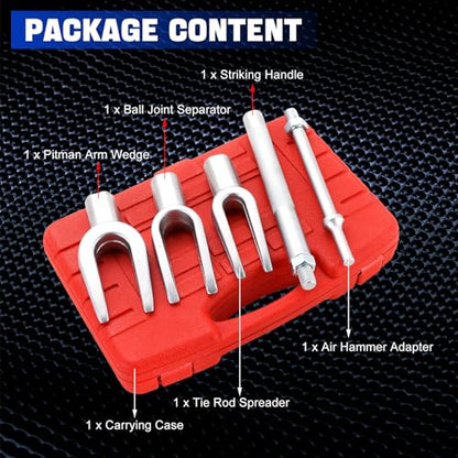 DASBET 5-Piece Ball Joint Separator Tool, Pickle Fork Tool Set, Heavy Duty Tie Rod Removal Tool for Cars and Light Trucks, Ball Joint Remover for Pitman Arm Removal