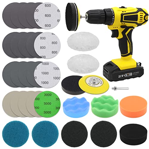 VIBRATITE 32PCS Headlight Restoration Kit, 3" Drill Sanding & Polishing Kit | Removes Cloudy Headlights, Oxidation, Yellowing and Minor Scratches, Restorer to Like-New Condition - size: 32 PCS