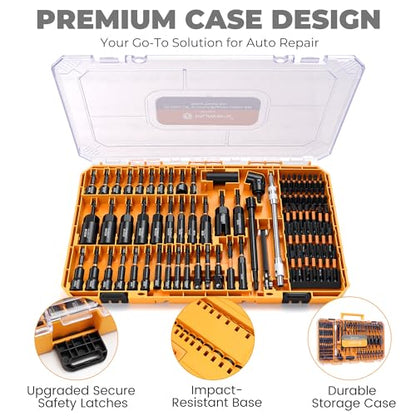 Mulwark 86PC Magnetic Nut Driver Set & Impact Driver Bit Set, 1/4" Metric & SAE Sockets, Nut Driver Set Power Bits, Adapters, Extensions, Universal Socket, Wing Nut Driver & Bit Holder for Automotive