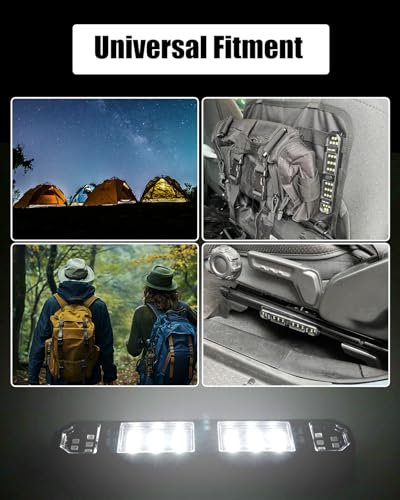 SUNPIE UTV Dome Light Battery Powered SXS Interior Lights Upgrade Button Wireless Roll Bar Magnetic LED Lighting for RZR Talon/Pioneer CanAm(All Model) Teryx/Mule Yamaha ATV SUV for Night Visibility - color: 1 PC of White and Red