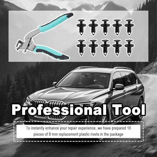 Upgraded Car Clip Pliers and Disassembly Tools with Plastic Rivets,Labor-Saving Automotive Clip Removal Tool with Non-damaging/Spade Jaws,Non-Slip Car Panel Clips Removal Pliers