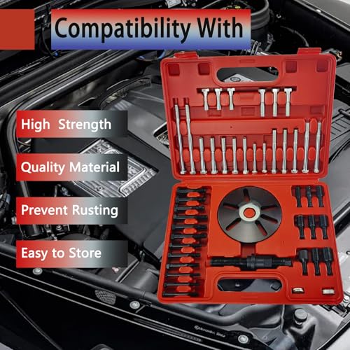 Heavy-Duty Harmonic Balancer Puller Tool Kit for Crankshaft Pulley, Steering Wheel Puller Set, Wheel Remover & Installation Tools for Auto Repair