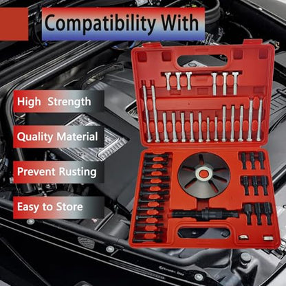 Heavy-Duty Harmonic Balancer Puller Tool Kit for Crankshaft Pulley, Steering Wheel Puller Set, Wheel Remover & Installation Tools for Auto Repair
