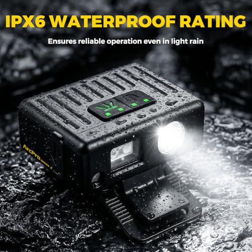 Ultra-Light (1.16oz) LED Clip on Hat Light with Motion Sensor - USB-C Rechargeable Cap Light, 5 Modes with Red Light, IPX6 Waterproof Headlamp for Fishing Hands-Free Clip-on Light(Black) - color: Black
