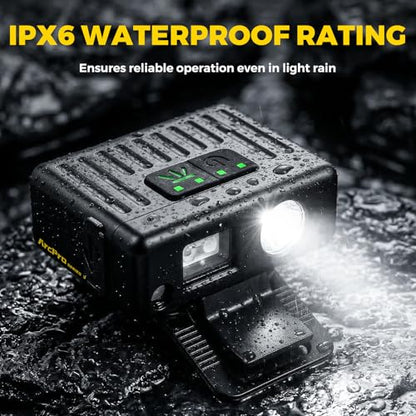 Ultra-Light (1.16oz) LED Clip on Hat Light with Motion Sensor - USB-C Rechargeable Cap Light, 5 Modes with Red Light, IPX6 Waterproof Headlamp for Fishing Hands-Free Clip-on Light(Black) - color: Black