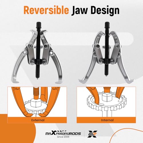 maXpeedingrods 3" 4" 6" 8" Gear Puller Set, 2 Jaw & 3 Jaw Bearing Puller Kit with Ratchet Wrench, 72pcs Reversible Jaw Gear Pulling Tool for Internal External Bearing Gear Pulley Flywheel Removal - style: 2/3 Jaw Puller W/Wrench