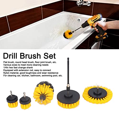 6Pcs Drill Brush Car Detailing Kit, Power Scrubber Brush Set with 1/4" Hex Shank, Nylon Cleaning Brushes for Car Seats, Carpets, Upholstery, Tiles, Shower Doors, Boat, Home