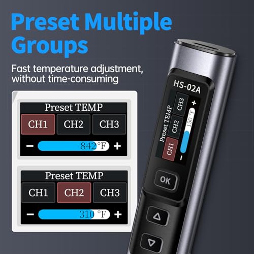 Bundle with HS02 100W Heat Set Insert Tool & Corded Soldering Iron Kit, F245 Soldering Tips