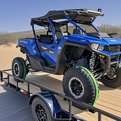 Wheel Chock Tie Down Kit Heavy Duty 4,500lbs Durable | 2"x9' E-track Straps,8 Steel Blocks,Bolt-on Brackets,Compatible with ATV UTV lawn mower trailers,Built for Rugged Use Green - color: Green