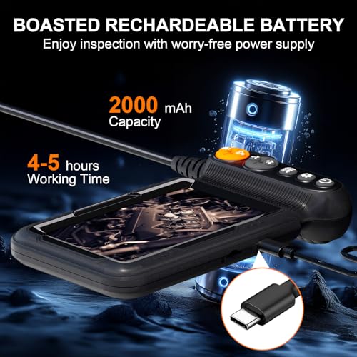 Daxiongmao Endoscope Camera with Light, Dual Lens 1080p HD Borescope, IP67 Waterproof Snake Camera – Ideal for Inspecting Walls, Vents, Automotive Engines, Pipes – A Great Tool Gift for Men (16.4ft) - size: 16.5FT G50 5" Borescope