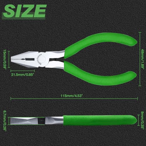 SPEEDWOX Mini Lineman's Pliers with Cutter, Serrated Jaw for Jewelry Craft | Multi Use Combination Pliers, Thin Side Cutters, Micro Fine Precision Tips, Wire Cutting & Gripping, for Beading, Hobby, DIY - style: Lineman's Clamp