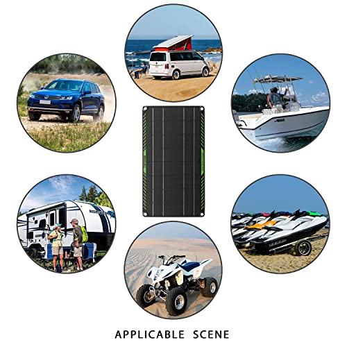 Topsolar 10 Watt 12 Volt Solar Trickle Charger 10W 12V Solar Panel Car Battery Charger Portable Solar Battery Maintainer for Car Motorcycle Boat Marine RV + Cigarette Lighter Plug Alligator Clip - size: 10W
