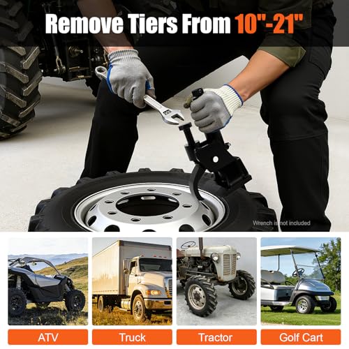 Manual Tire Bead Breaker,Fit for 10-21" Tires, Heavy-Duty Tire Changer Tool,Easy-Operated Portable Tire Bead Removal Repair Tool for ATVs/UTVs,Tractors,Trucks,Cars,RV,Golf Cart,Bus,Motorcycles