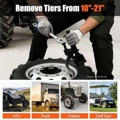 Manual Tire Bead Breaker,Fit for 10-21" Tires, Heavy-Duty Tire Changer Tool,Easy-Operated Portable Tire Bead Removal Repair Tool for ATVs/UTVs,Tractors,Trucks,Cars,RV,Golf Cart,Bus,Motorcycles