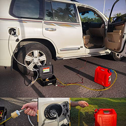 Fuel Transfer Pump 12V, Moves Up to 30 Gallons Of Gas or Diesel Per Hour, with Patented Pulley Lead Pipe, Great for Vehicles, Boats, Equipment, UTV, RV, Etc - color: 30Gal/hr