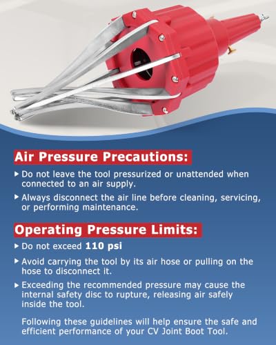 DAYUAN Pneumatic Air Power CV Joint Boot Expander Install Removal | Fits 20-115mm Most Flexible Rubber CV Boots & Steering Boots，110 Psi Max，Not For Rigid PVC or Low-Elasticity Boots