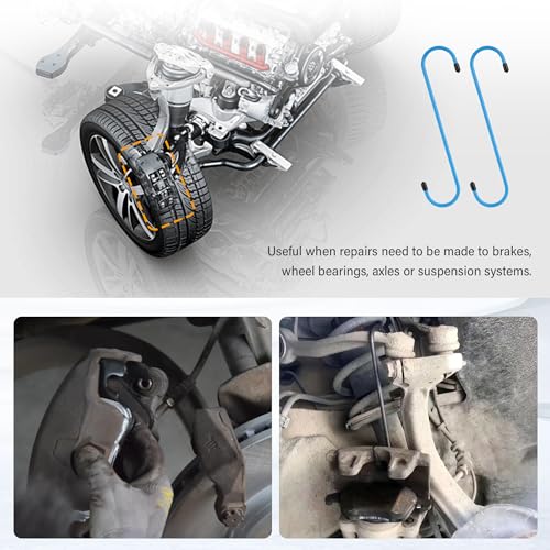 Stacool 2PCS Brake Caliper Hangers,Brake Caliper Tool/Brake Caliper Compression Tool for Changing Brake Pads,Braking,Universal Automotive Tools Brake Caliper Hooks with Rubber Caps (2, Blue) - color: Blue