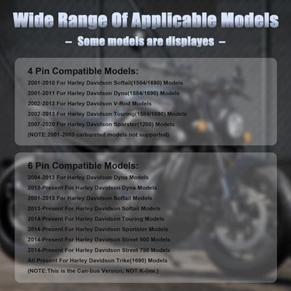 Obd2 Cable for Harley 4pin+6pin 2 in 1 Motorcycle OBD Adapter Cable | OBD Scanner Connector Work with Motorcycle OBDii Diagnostic Tool 16 Pin to 4 Pin 6 Pin Fits for Harley Davidson Scan Tool