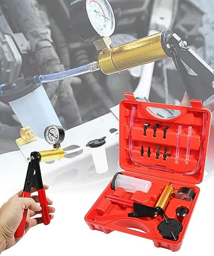 ESEWALAS Brake Bleeder Kit,Brake Bleeder Vacuum Pump Kit with Adapters,Car Accessories 2 in 1 Brake Fluid Bleeder Kit Hand held Vacuum Pump Test Set,Car Brake Clutch Bleeder Tool