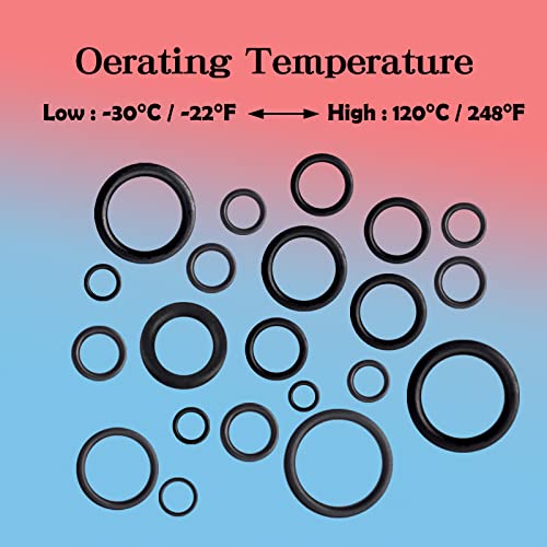 ZDBB 1280 Pcs 24 Size Rubber O-Ring Assortment Kit with Pick and Hook Set for Pressure Washer Faucet Plumbing OD 6mm-28mm